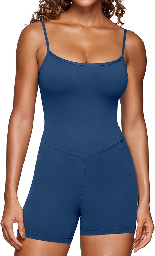 CRZ YOGA Womens Butterluxe Athletic Adjustable Strap Rompers Workout One Piece Sleeveless Jumpsui... | Amazon (US)