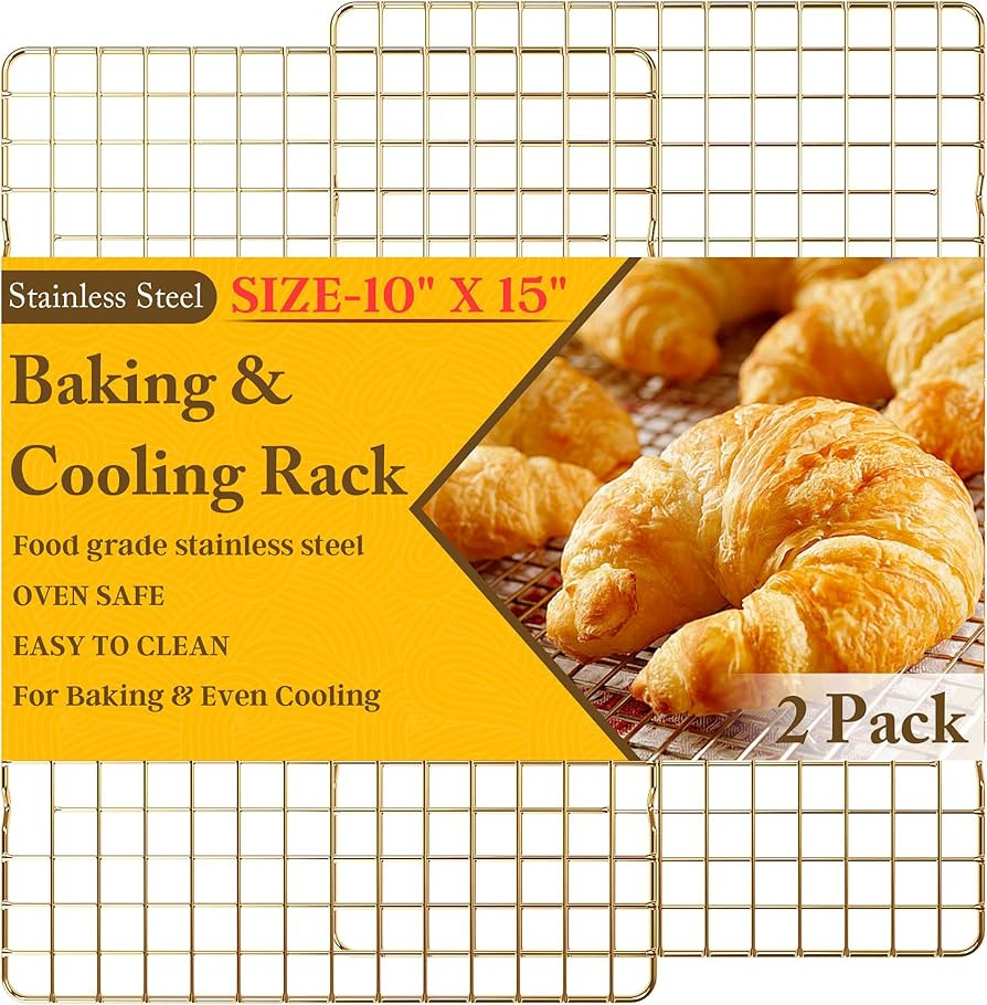 2-Pack Cooling Racks for Cooking and Baking - 10" x 15"Heavy Duty Stainless Steel Wire Rack for B... | Amazon (US)