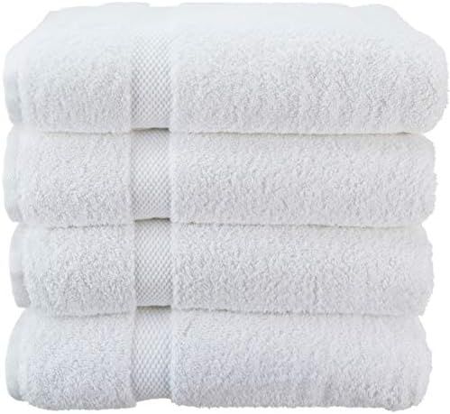 Wealuxe Cotton Bath Towels - Soft and Absorbent Hotel Towel - 27x52 Inch - 4 Pack - White | Amazon (US)