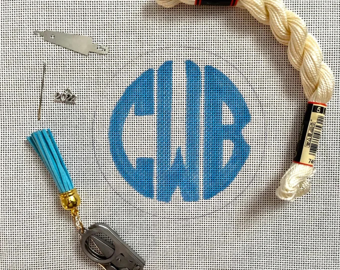 Custom Monogram Starter Beginner Needlepoint 18 Canvas Kit with Directions and Supplies How To DI... | Etsy (US)