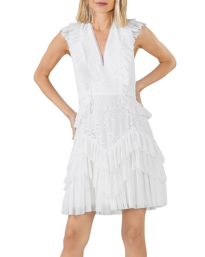 Ruffle Trim Lace Dress | Bloomingdale's (US)