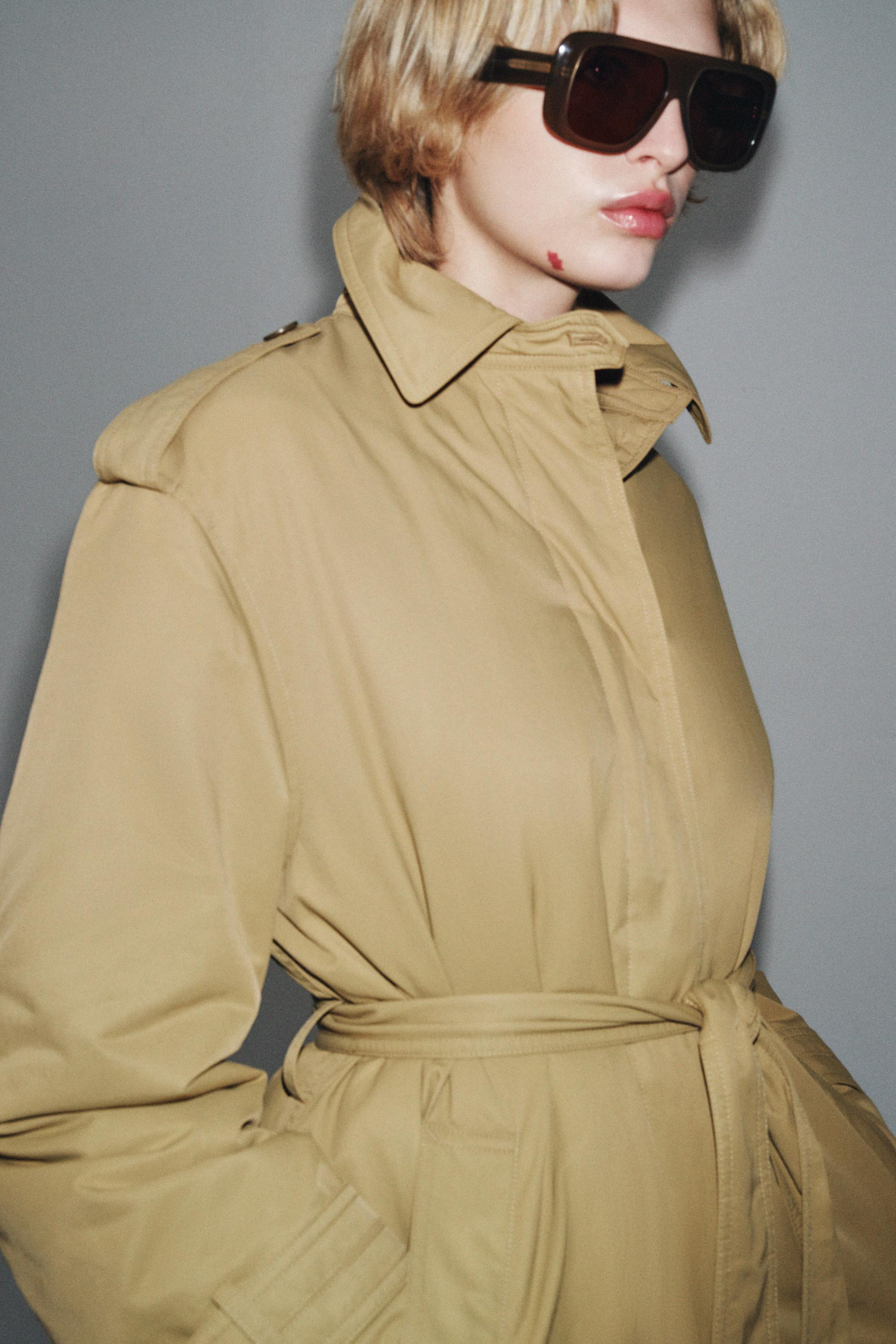 ZW COLLECTION PADDED TRENCH COAT WITH BELT | Zara UK