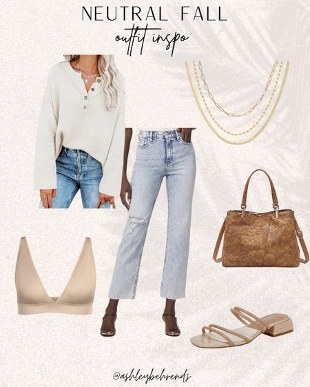 Neutral fall outfit inspo on Amazon 🤎🍂
#amazonfashion #amazonfinds #founditonamazon #neutrals #neutralstyle #outfitidea #outfitinspo #ootd #falloutfit #fallfashion #affordablefashion #styleinspo #henley #longsleeve #sweater #jeans #denim #handbag #purse #necklace #goldjewelry #sandals #bralette #casualoutfit #casualstyle 

#LTKSeasonal #LTKunder100 #LTKstyletip