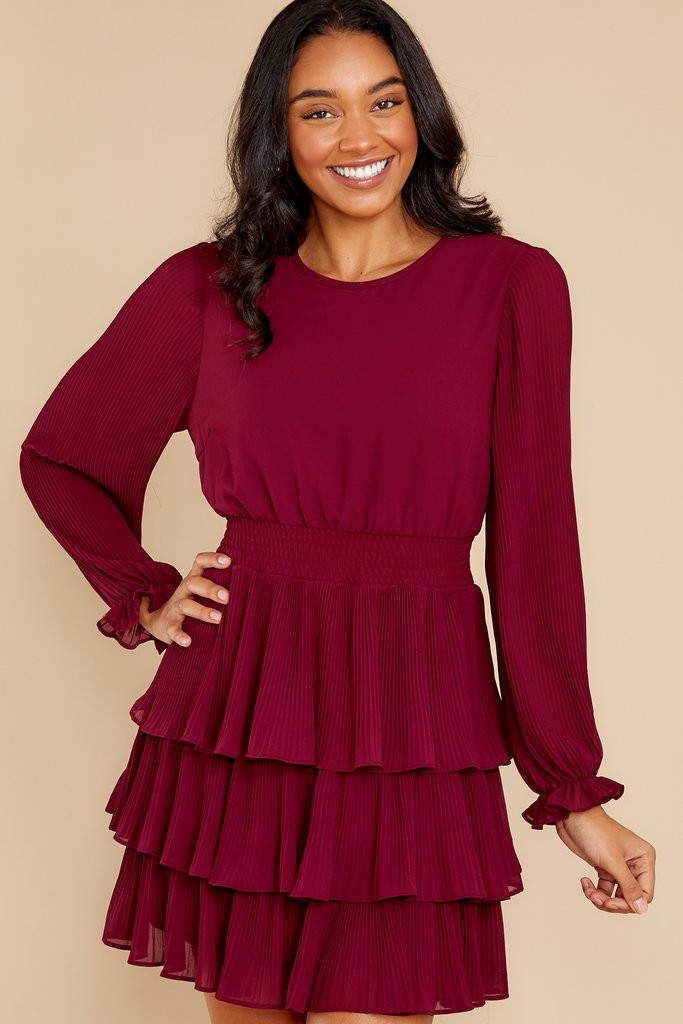 Charmed Occasion Wine Dress | Red Dress 