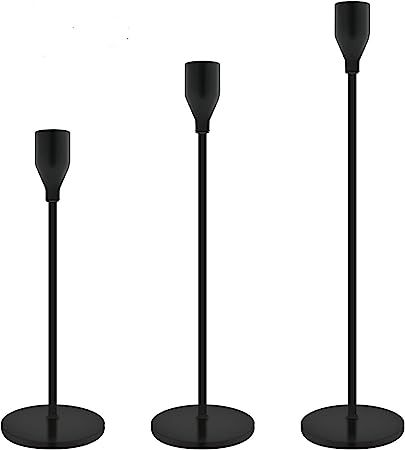 Taper Candle Holders Black Table Decorative Candlestick Holder for Wedding Dinning Party Candle H... | Amazon (US)