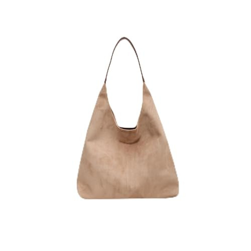 Lkuiwgq Leather Hobo Bags for Women, Suede Purse, Suede Handbags, Brown Leather Purse Suede Hobo Shoulder Bag (Beige) | Amazon (US)