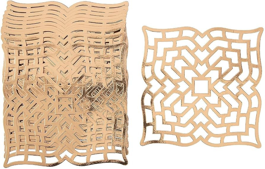 Fun Express Bulk Gold Laser-Cut Geometric Pattern Charger Placemats - 96 Pieces - Great Work Even... | Amazon (US)