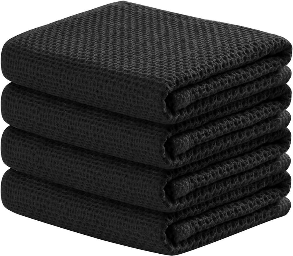 joybest Cotton Kitchen Towels, 4-Pack Waffle Weave Ultra Soft Absorbent Dish Towels Quick Drying ... | Amazon (US)