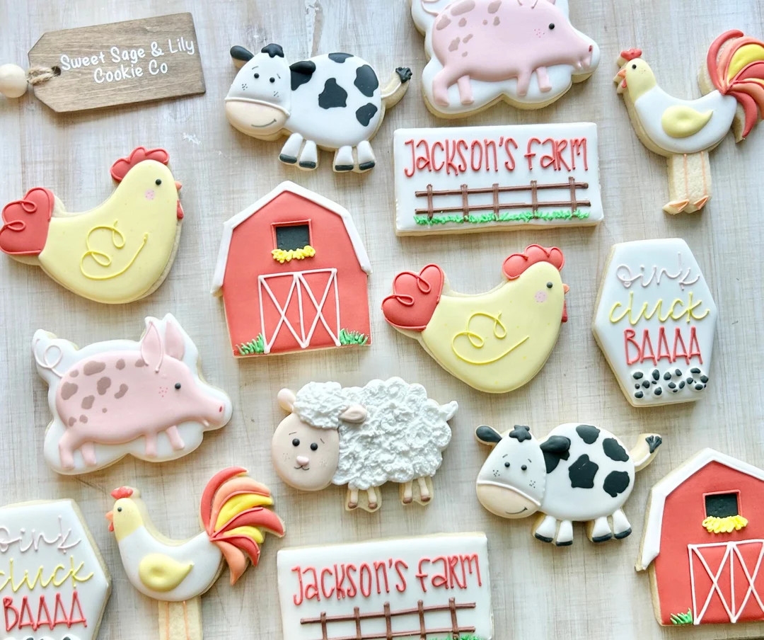 Farm Animal Birthday Sugar Cookies - Etsy | Etsy (US)