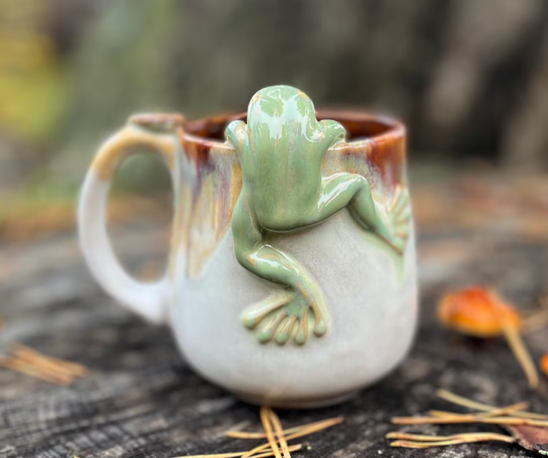 Ceramic frog mug handmade.Approximate Size:Capacity - 10 fl.oz/ 300 mlIn diameter - 2.9 inches/ 7... | Etsy (US)