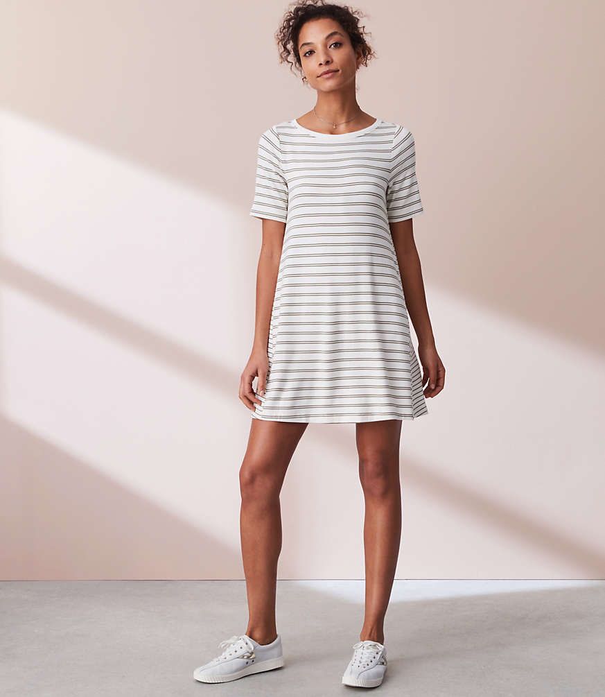 Lou & Grey Striped Signaturesoft Tee Dress | LOFT