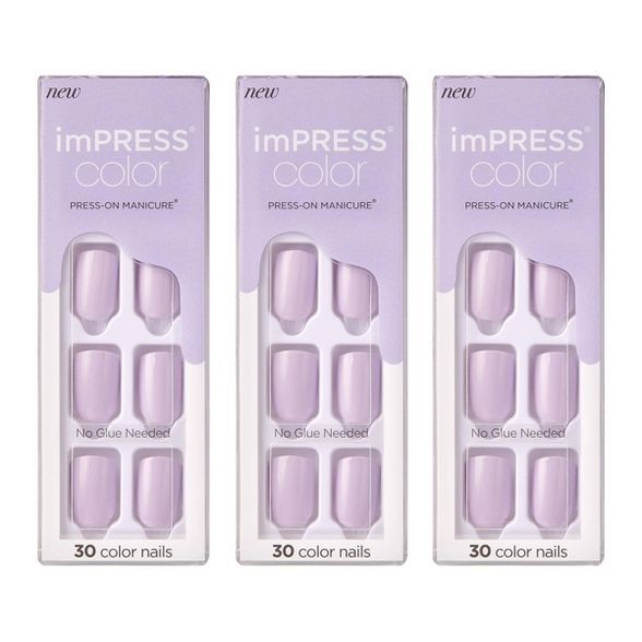 Kiss imPRESS Color Press-On Nails - Picture Purplect - 3pk - 90ct | Target