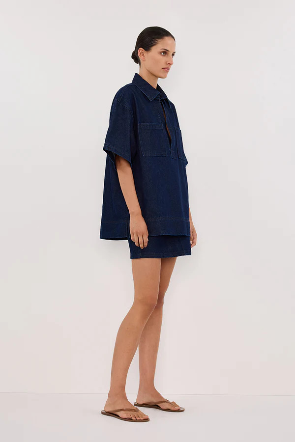 MASON INDIGO BOXY DENIM SHIRT | DISSH