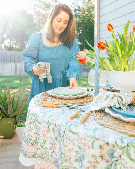 Spring Tablescape perfect for Easter  and alfresco dining 🌷

#LTKhome #LTKSeasonal #LTKparties