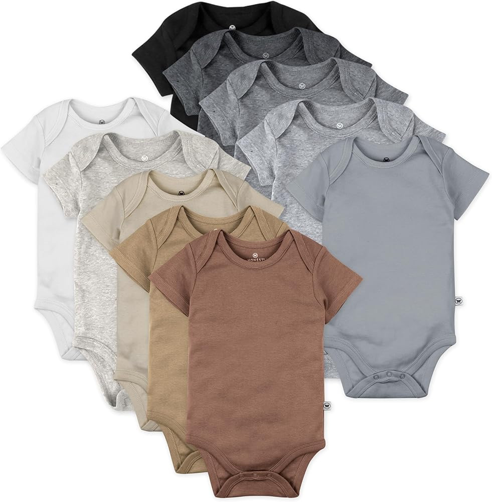 Honestbaby 10-Pack Short Sleeve Bodysuits One-Piece 100% Organic Cotton for Infant Baby Boys, Gir... | Amazon (US)