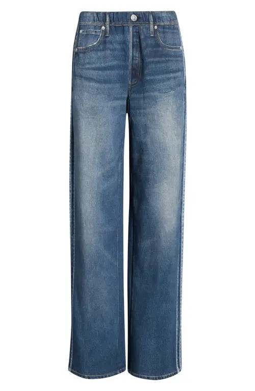 rag & bone Miramar Side Stripe High Waist Wide Leg Cotton Terry Sweatpant Track Pants in Carnatio... | Nordstrom