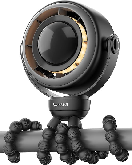 SWEETFULL Baby Stroller Fan - 4000mAh Rechargeable 4-Speed Quiet with LED Display & Night Light, ... | Amazon (US)