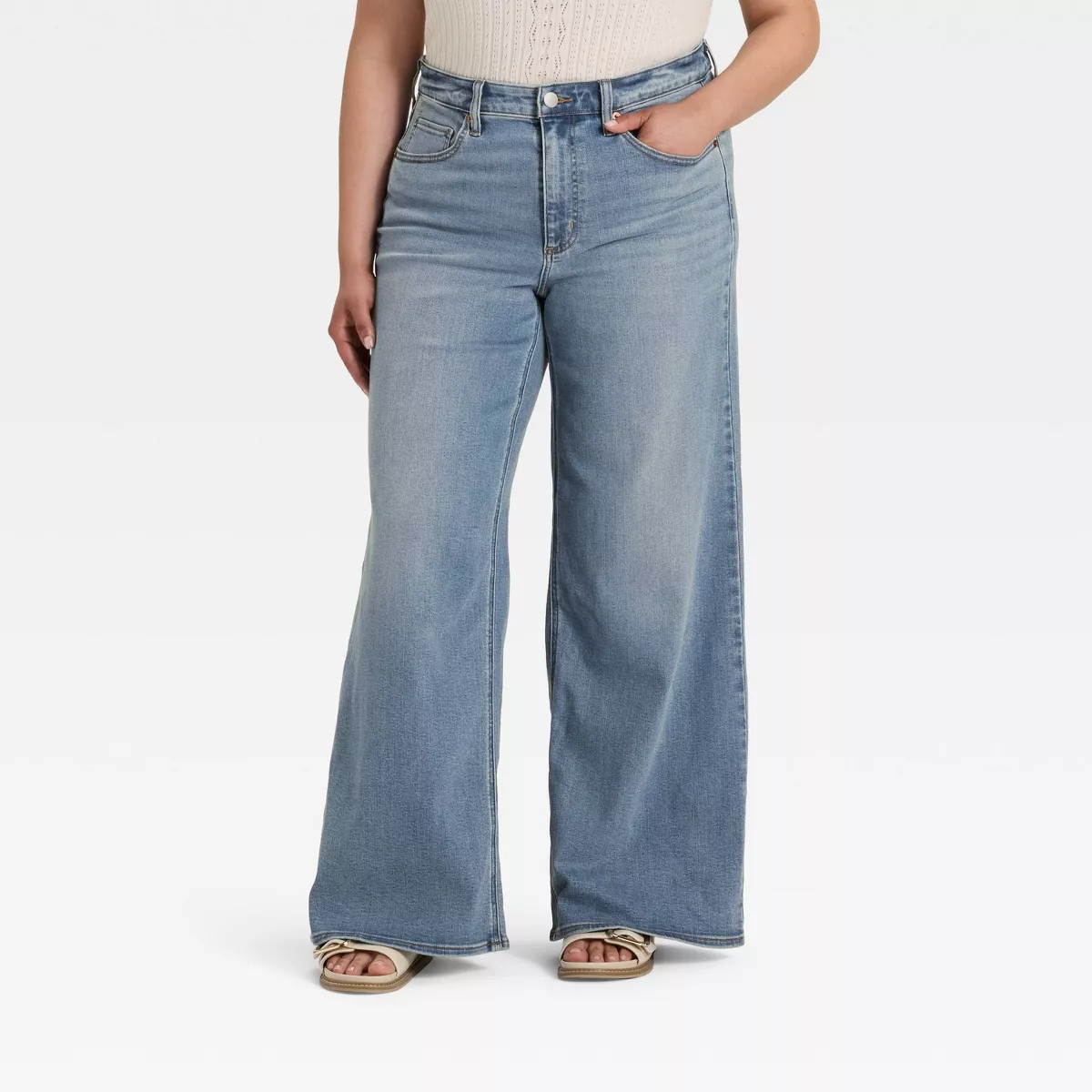 Women's High-Rise Wide Leg Jeans - Universal Thread™ Medium Wash 17 | Target