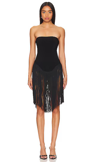 18" Fringe Bishop Dress in Black | Revolve Clothing (Global)