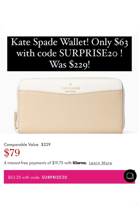 Kate spade wallet on sale! 

#LTKitbag #LTKunder50 #LTKsalealert
