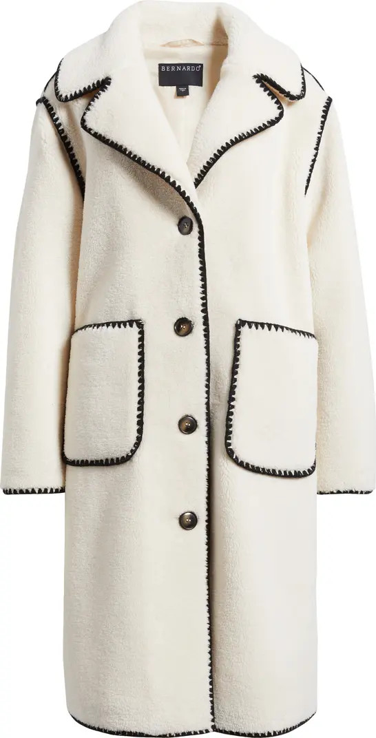 Blanket Stitch Fleece Coat | Nordstrom