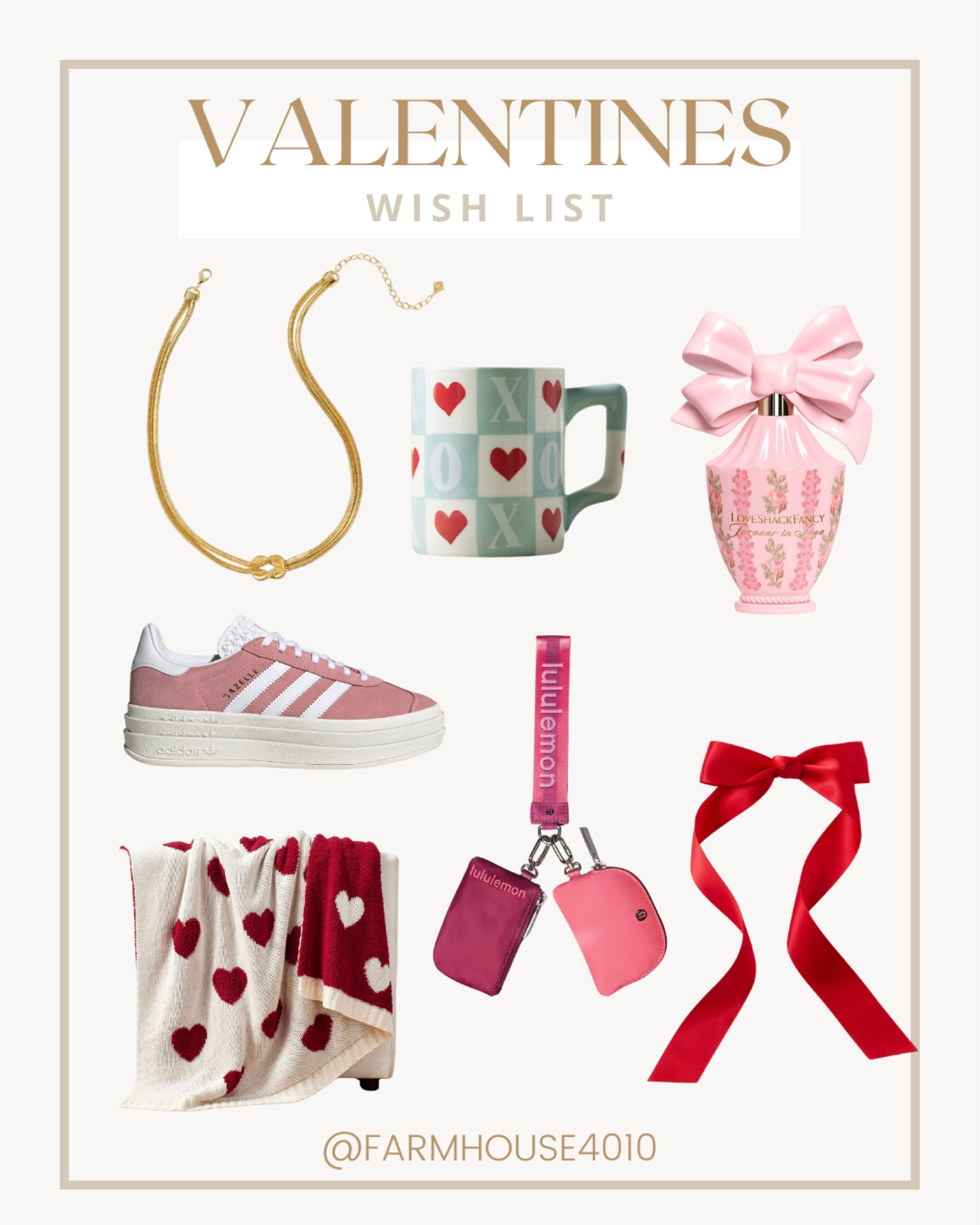 Valentine's Day Wishlist 

 Valentine's Day gift guide  v day must haves  valentines gifts  Valentine's Day gift inspo  girls gift ideas  gifts for her  AllieCrowe  farmhouse4010

#LTKSeasonal #LTKStyleTip #LTKGiftGuide