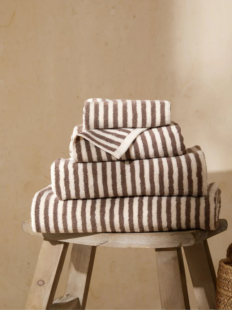 Yard Chocolate Hebden Striped Towel | Next AU