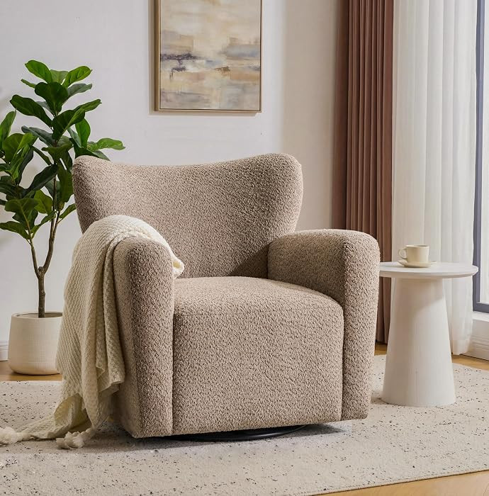 Christopher Knight Home Lindy Boucle Upholstered 360\u00b0 Swivel Accent Chair, Living Room Swive... | Amazon (US)