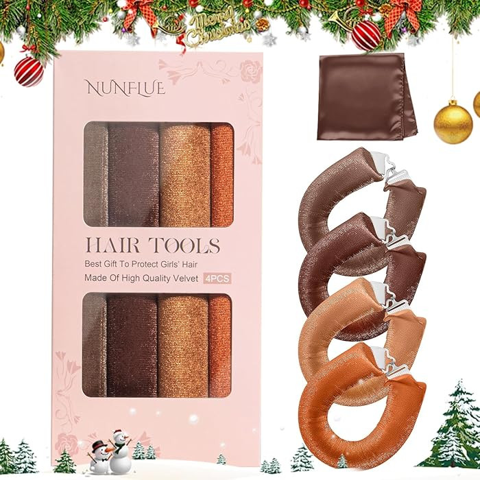 Heatless Hair Curlers Set- 4Pcs Soft Hair Curlers to Sleep In, No Damage Velvet Curling Rods with... | Amazon (US)