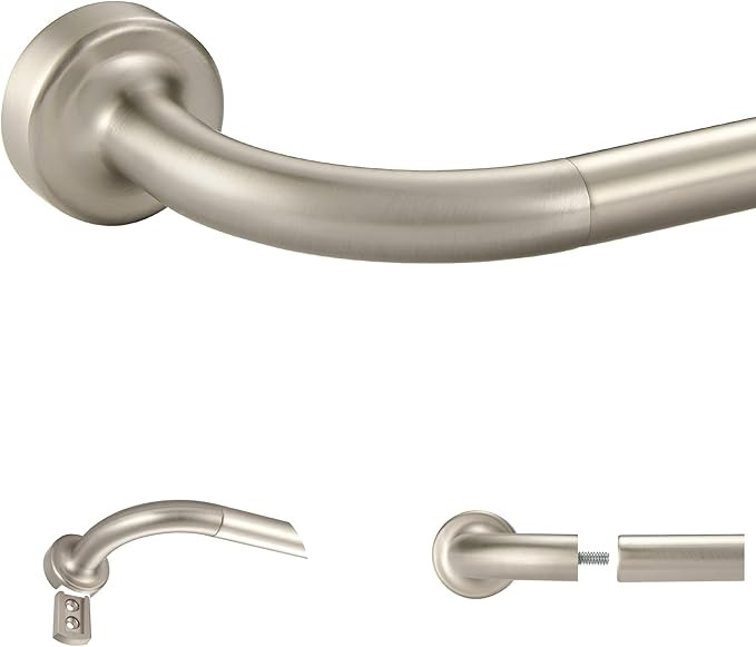 Brushed Nickel Disc Curtain Rods, 84-144 Inches Window Curtain Rod,Adjustable Room Darkening Curt... | Amazon (US)