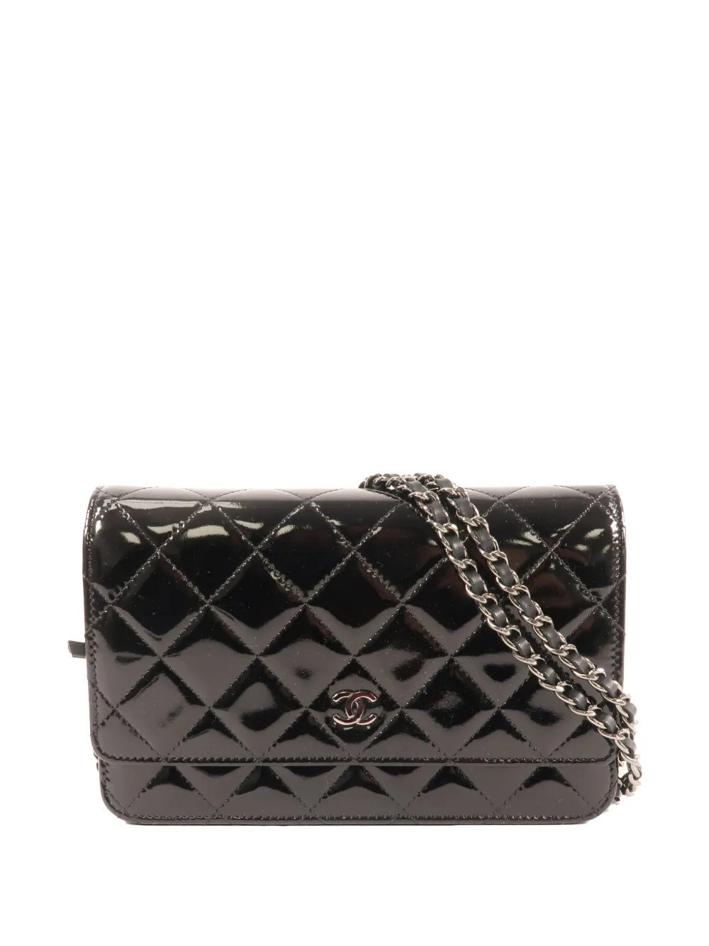 CHANEL Pre-Owned WOC patent-finish shoulder bag - Black | Farfetch Global