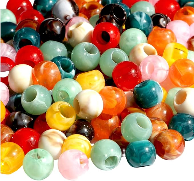 160pcs 12mm Plastics Acrylic Large Hole Cloud Pop Beads Mix Color Large Hole Hair Beads Bracelet ... | Amazon (US)