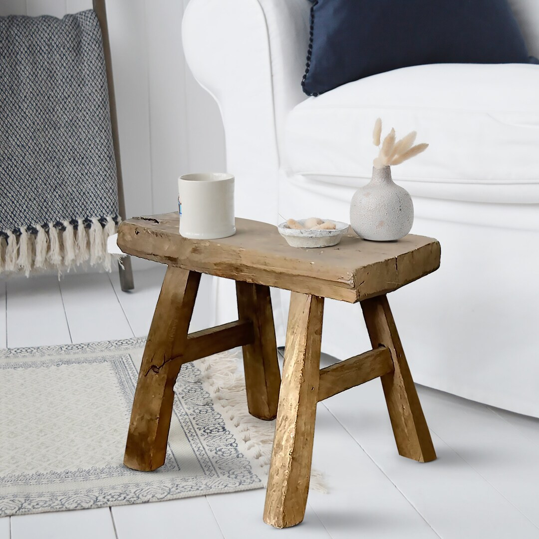 Rustic Wooden Stool – Chinese Antique Small Wood Stool – Mini Elm Stool - Bath Tub Stool – ... | Etsy (US)