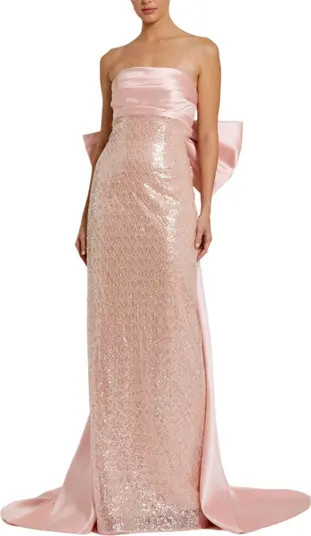 Strapless Embellished Gown With Back Bow Detail | Nordstrom