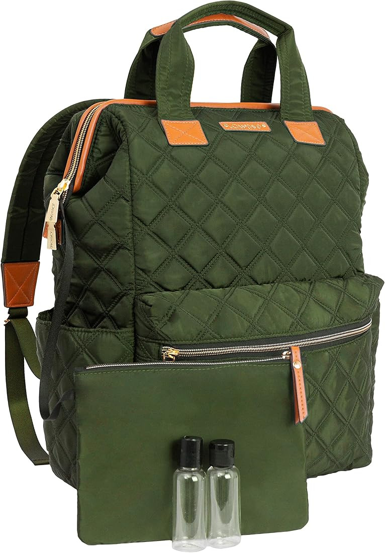 Joan & David Women's Diamond Quilted Frame Work Travel Weekender Backpack with 15.6 Inch Laptop S... | Amazon (US)