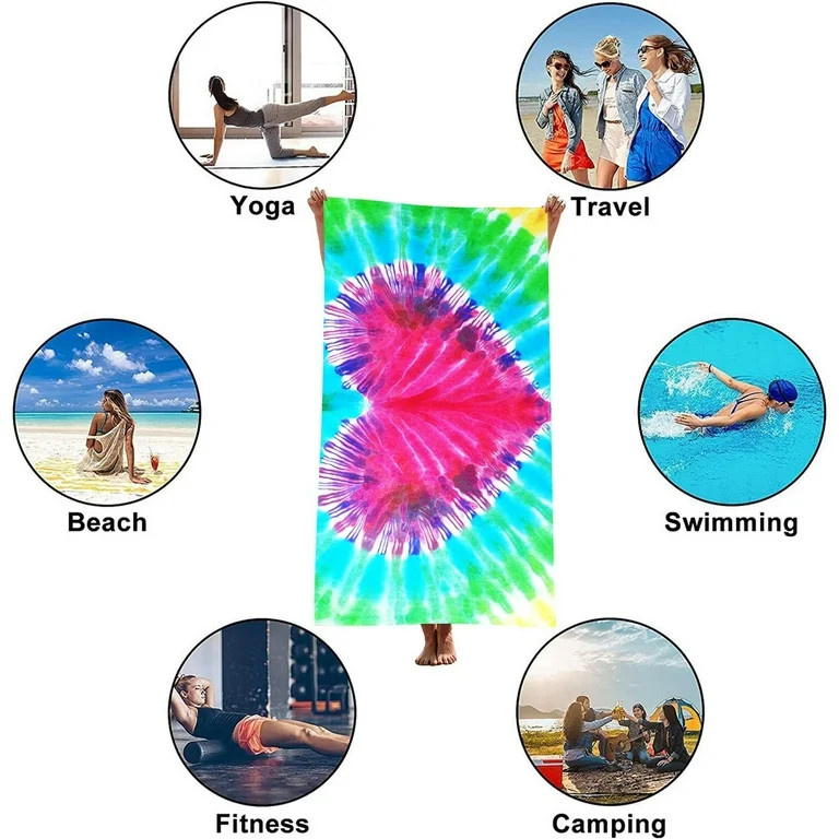 FAMTKT Beach Towels Super Lightweight Colorful Bath Towels Sandproof Beach Blanket Multi-purpose ... | Walmart (US)