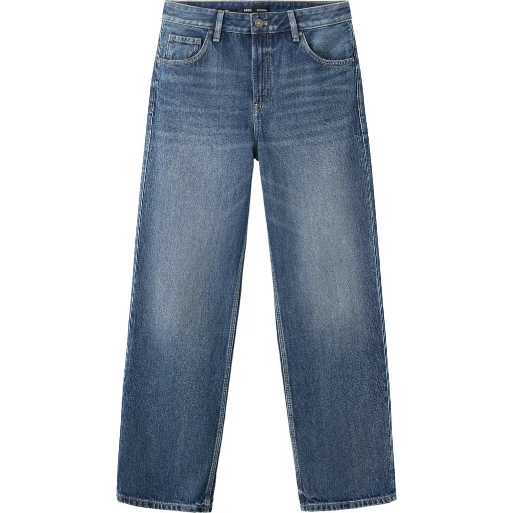 MANGO Miami Straight Leg Jeans in Darker Blue at Nordstrom, Size 2 | Nordstrom