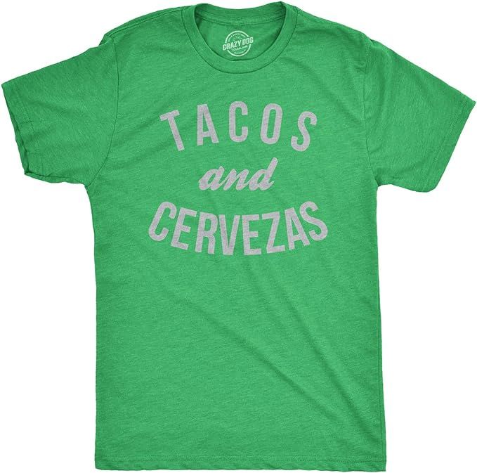 Mens Tacos and Cervezas Funny T Shirt for Vacation Sarcastic Humor Graphic Top | Amazon (US)