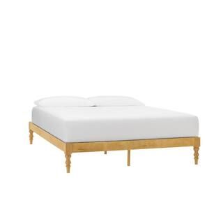 StyleWell Aberwell Patina Wood Finish King Platform Bed (76.5 in. W x 12 in. H) XMB1006 - The Hom... | The Home Depot