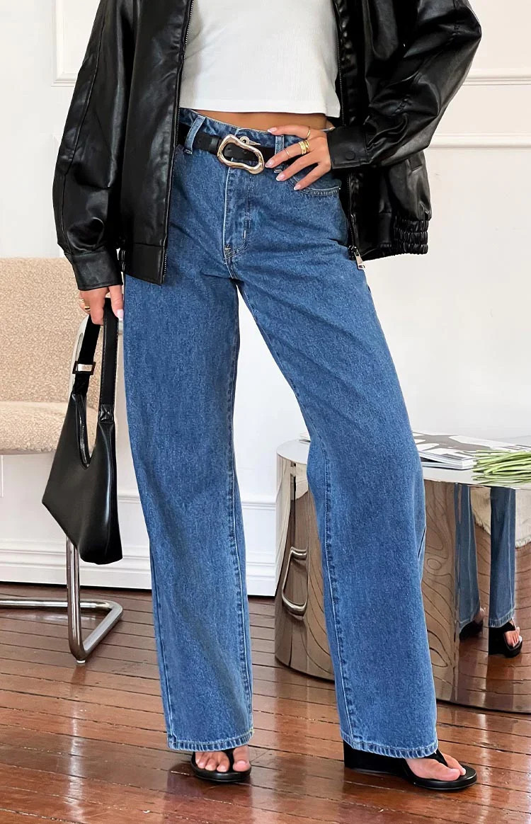 Calliope Mid Wash Mid Rise Slouchy Jeans | Beginning Boutique (US)