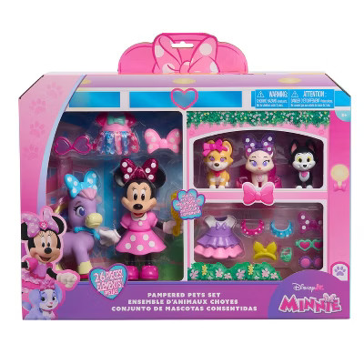 Minnie Mouse Deluxe Pampered Doll Pet Animal Figure: No Articulation Plastic Action Figures Set | Target