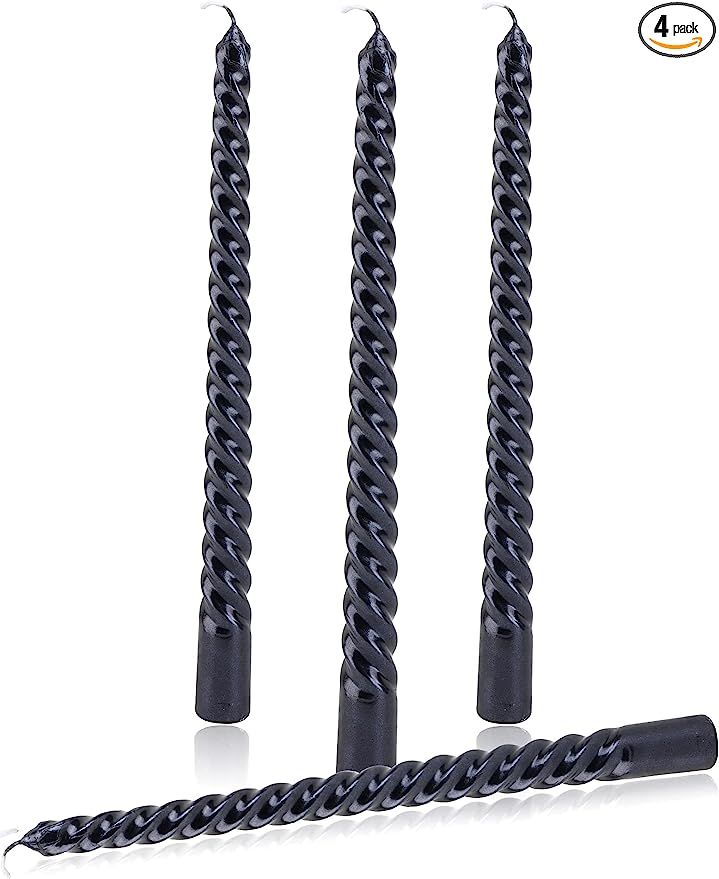10 inch Black Taper Candles Set of 4,Dripless Long Candle Sticks,Unscented Tapered Candles,Elegan... | Amazon (US)
