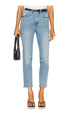 Good American Always Fits Good Classic Slim Straight Jeans in Indigo834 from Revolve.com | Revolve Clothing (Global)