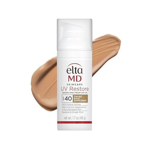 EltaMD UV Restore Tinted Sunscreen for Face SPF 40, Tinted Mineral Sunscreen for Sun Damaged Skin Repair Face, Anti Aging Zinc Oxide Moisturizer Formula, 1.7 oz | Amazon (US)