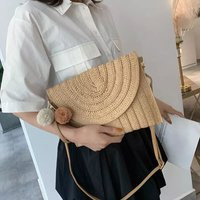 Handmade Shoulder Bag Kawaii Women New Summer Beach Straw Clutch Cute Ball Pendant Crossbody Travel  | Etsy (US)