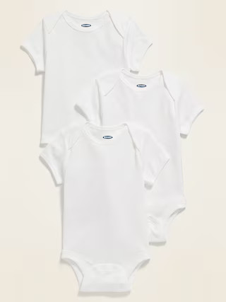 Unisex Short-Sleeve Jersey Bodysuit 3-Pack for Baby | Old Navy (US)
