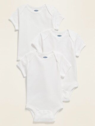 Unisex Short-Sleeve Jersey Bodysuit 3-Pack for Baby | Old Navy (US)