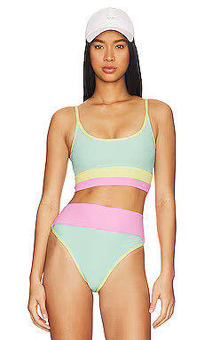 BEACH RIOT Eva Bikini Top in Pastel Macaron Colorblock from Revolve.com | Revolve Clothing (Global)