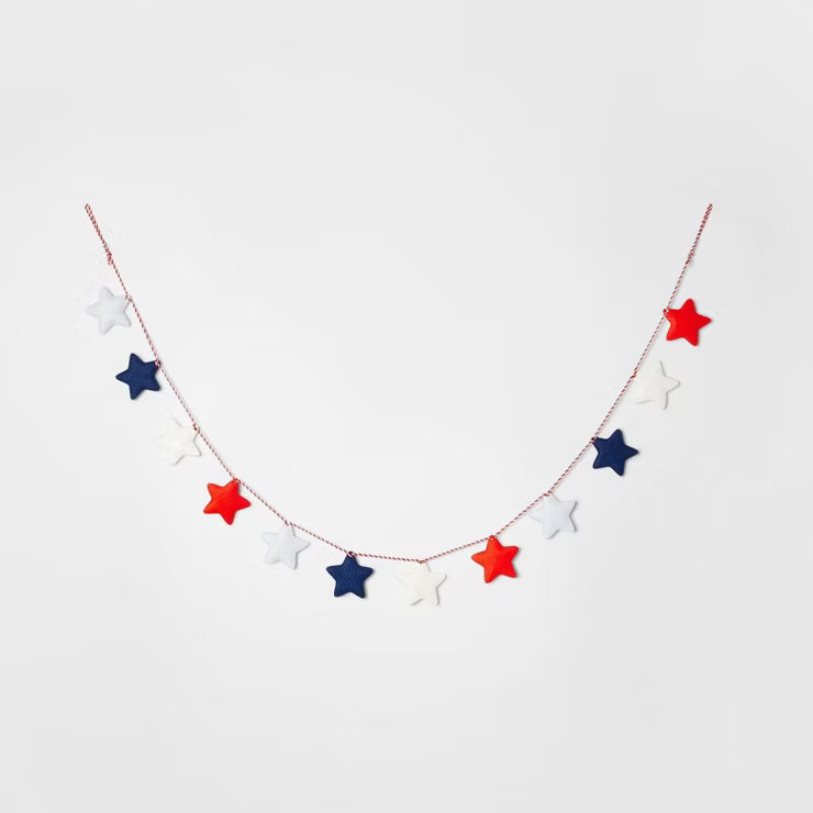 Felt Stars Garland Red/White/Blue - Sun Squad™ | Target