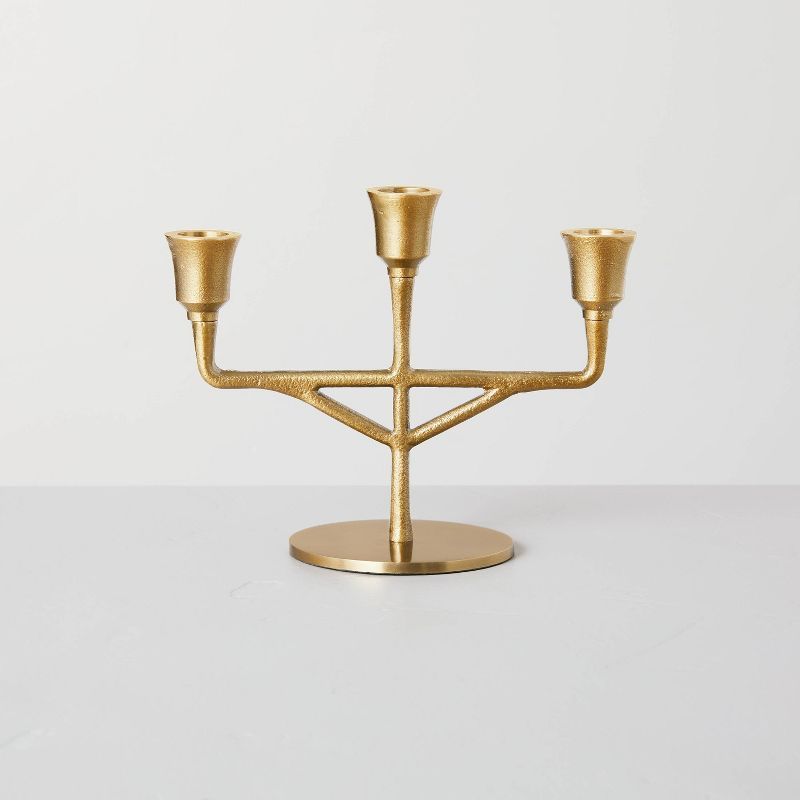 Antiqued Metal Taper Candelabra Brass Finish - Hearth & Hand™ with Magnolia | Target